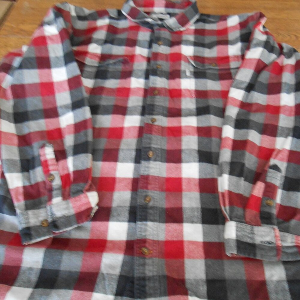 Carhartt Men's 3XL Tall Plaid Flannel Shirt Heavyweight Button Up Workwear